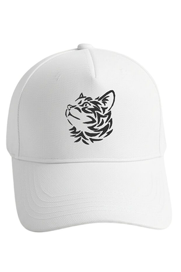 Cat Embroidered Black Baseball Cap Unisex Sports Hat