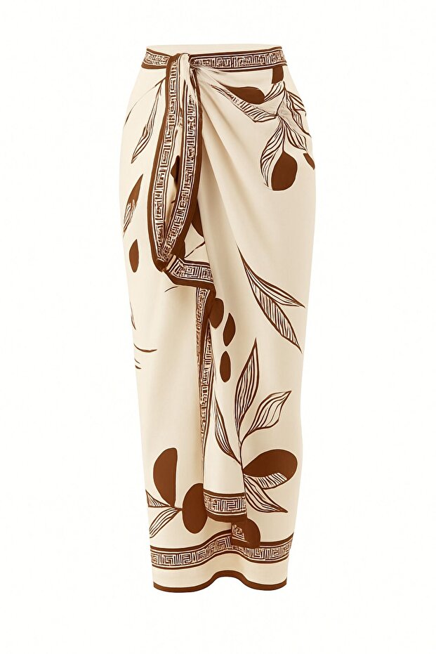 French Inspired Paris Pareo Brown Long Does Not Show Underwear Bright Soft Fabric (145cm * 90cm)
