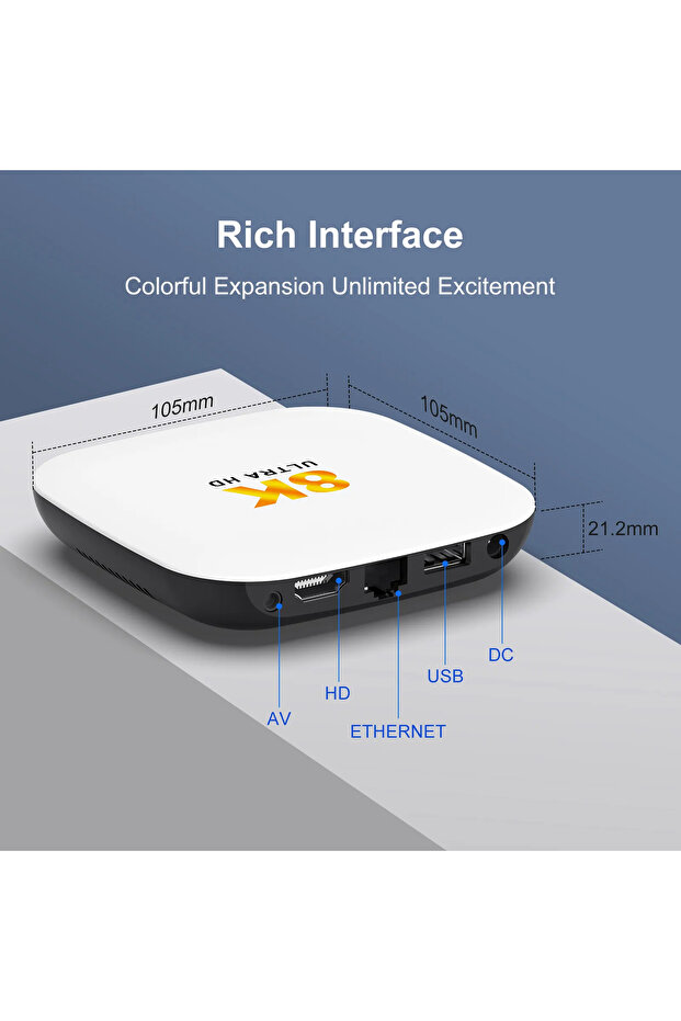 M2Plus 8K Android 14.0 Tv Box 4Gb+32Gb Media Player Air Mouse Wifi6 Bt 5.4 Ethernet Voice Command - 7