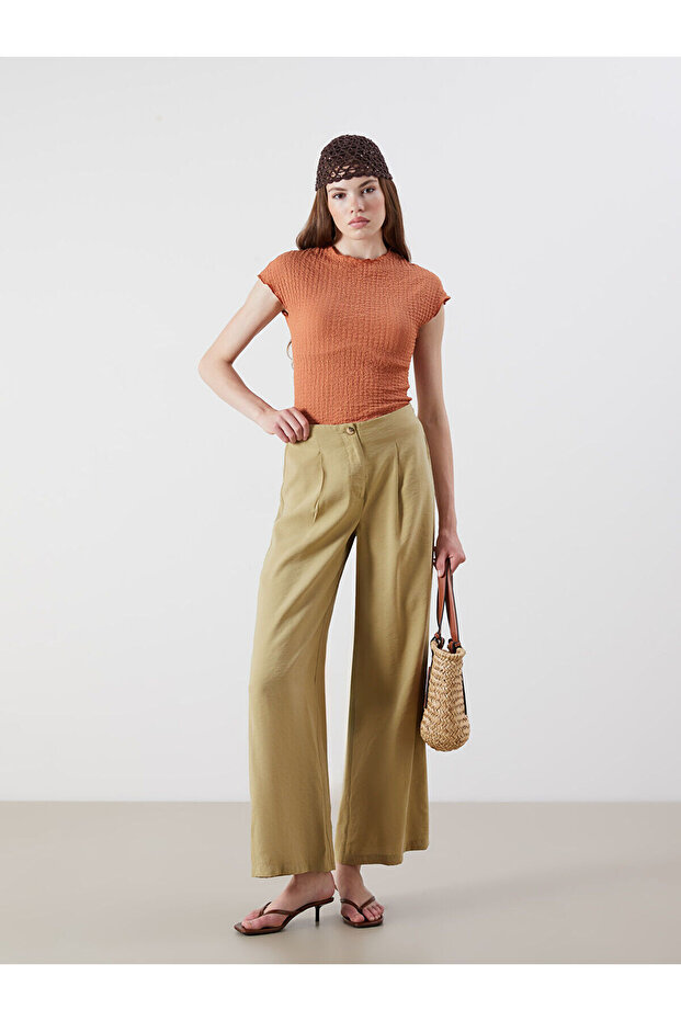 Nevavm Modal Blended Pleated Women's Trousers with a Difference