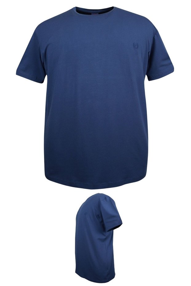 Oversized 100% Cotton Crew Neck Plain T-Shirt Indigo Suitable for 115 Kilos-150 Kilos