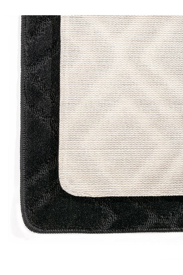 LC HOME Gri Geometrik Desenli Banyo Paspası 2'li - 3
