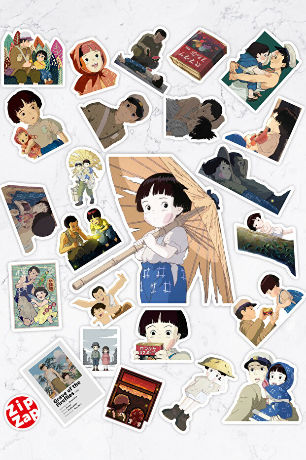 Grave of the Fireflies Anime Adhesive Foil Sticker Pack (25 Pcs)