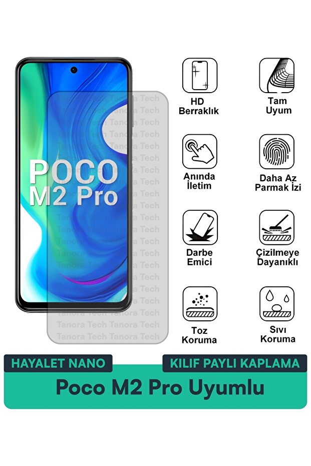 غطاء حماية نانو لهاتف Poco M2 Pro متوافق مع فيلم حماية الشاشة مقاوم للخدوش والصدمات