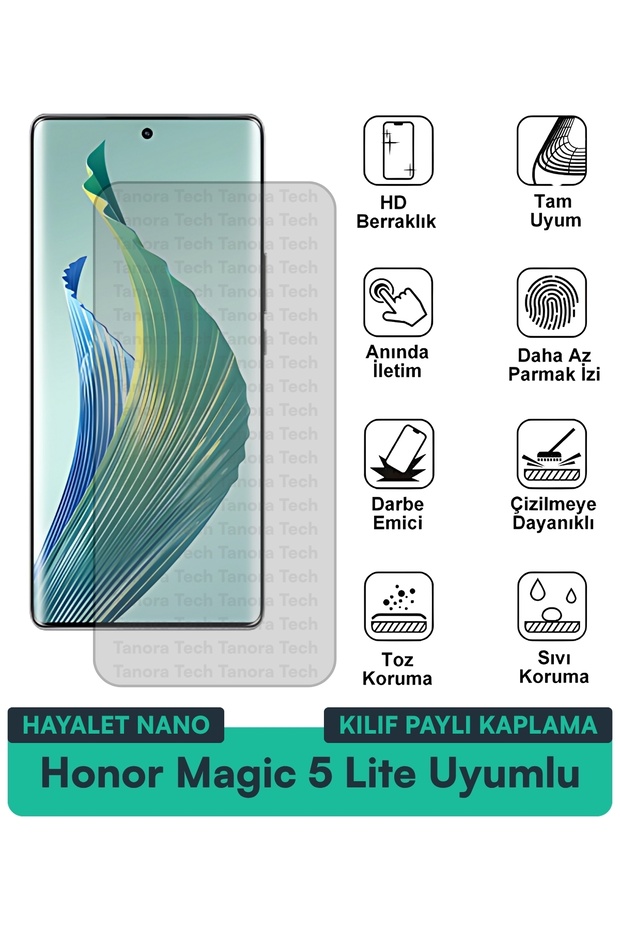 حافظة Honor Magic 5 Lite Hayalet Nano متوافقة مع طبقة حماية الشاشة مقاومة للخدوش والصدمات