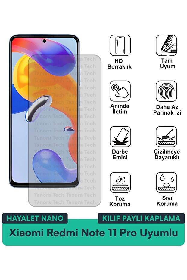 حافظة Xiaomi Redmi Note 11 Pro Hayalet Nano متوافقة مع طبقة حماية الشاشة مقاومة للخدش والصدمات