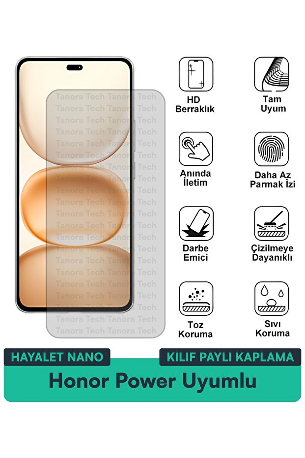 غطاء حماية Honor Power Hayalet Nano متوافق مع طبقة حماية الشاشة، هيكل مرن