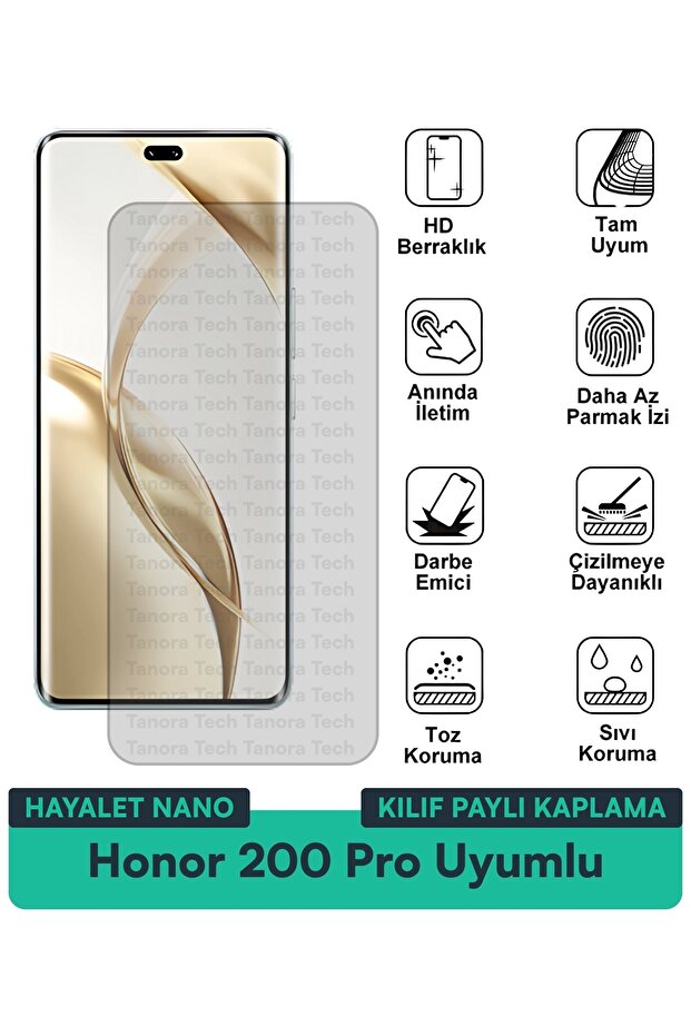 حافظة Honor 200 Pro Hayalet Nano متوافقة مع طبقة حماية الشاشة تحمي الشاشة