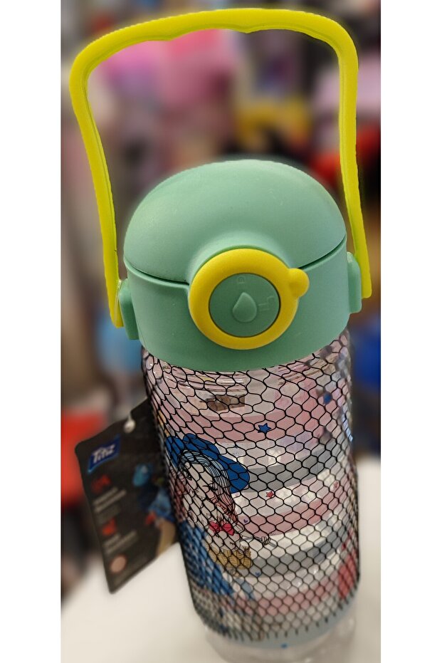 Girl's Carrying Plastic Flask with Handle and Straw 400 ml
