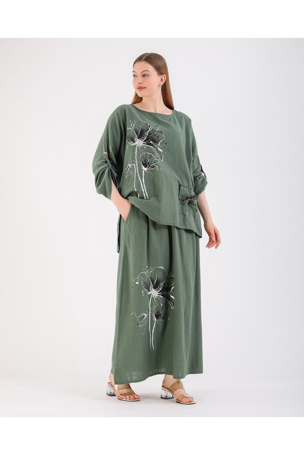 Women's Various Printed Bluz Skirt Set