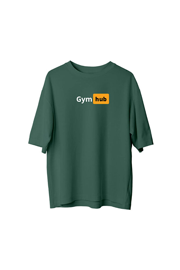 Gym Hub Front Side Printed Oversize Tshirt T-Shirt 100% Cotton