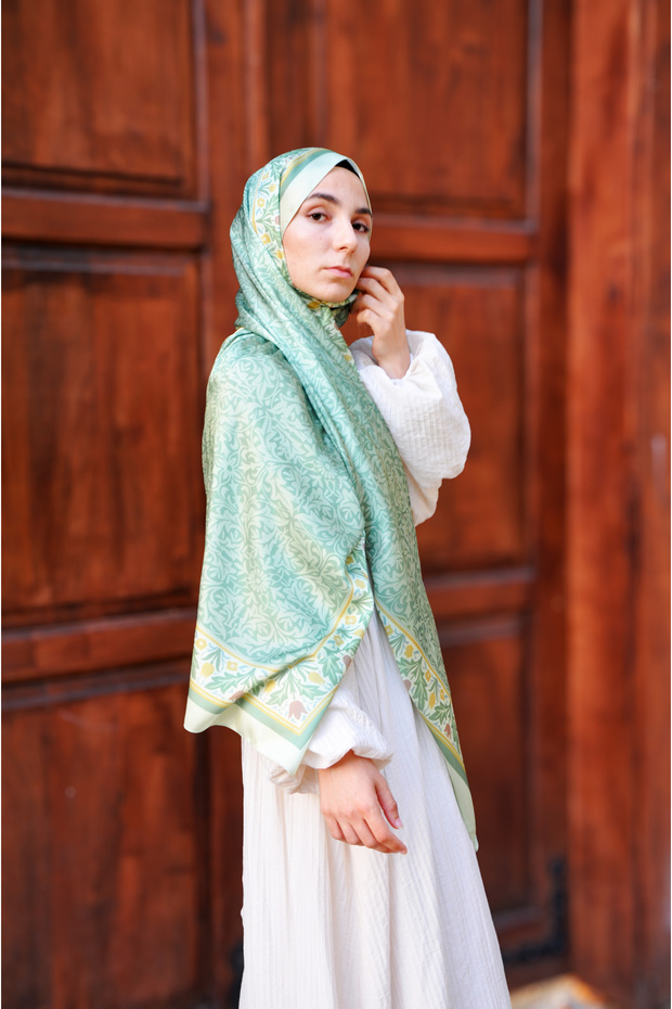 شال حريري بنمط Hûnermend Janjan - 3