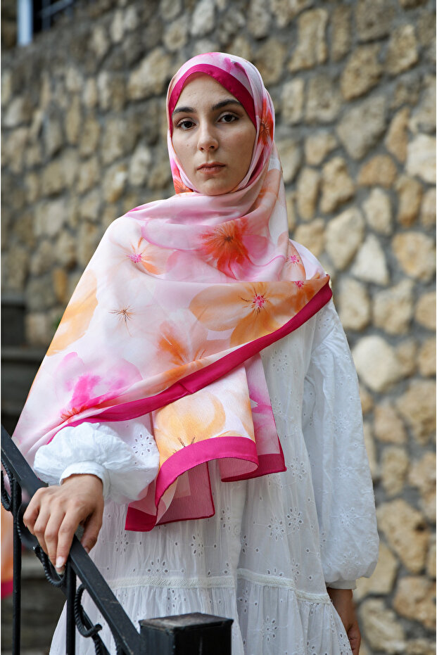 Hümâ Pattern Janjan Silk Shawl - 1