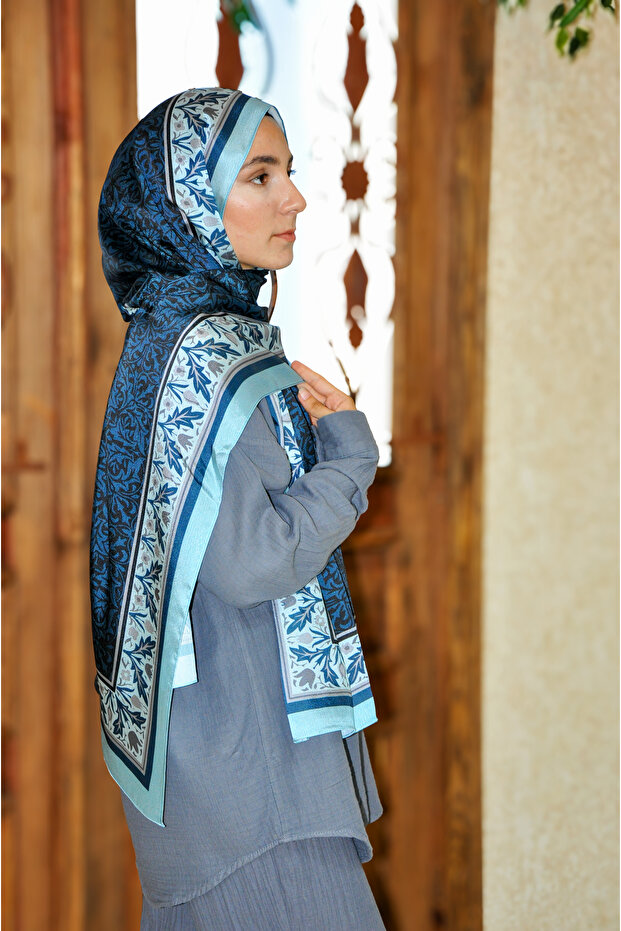 شال حريري بنمط Hûnermend Janjan - 3