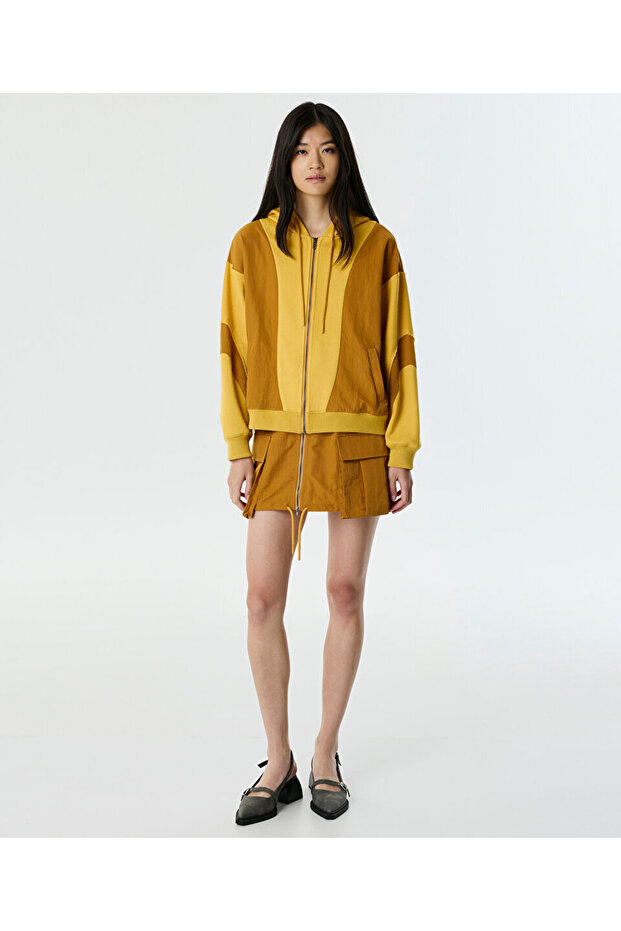 KUMAŞ MIX OVERSIZE SWEATSHIRT - 5