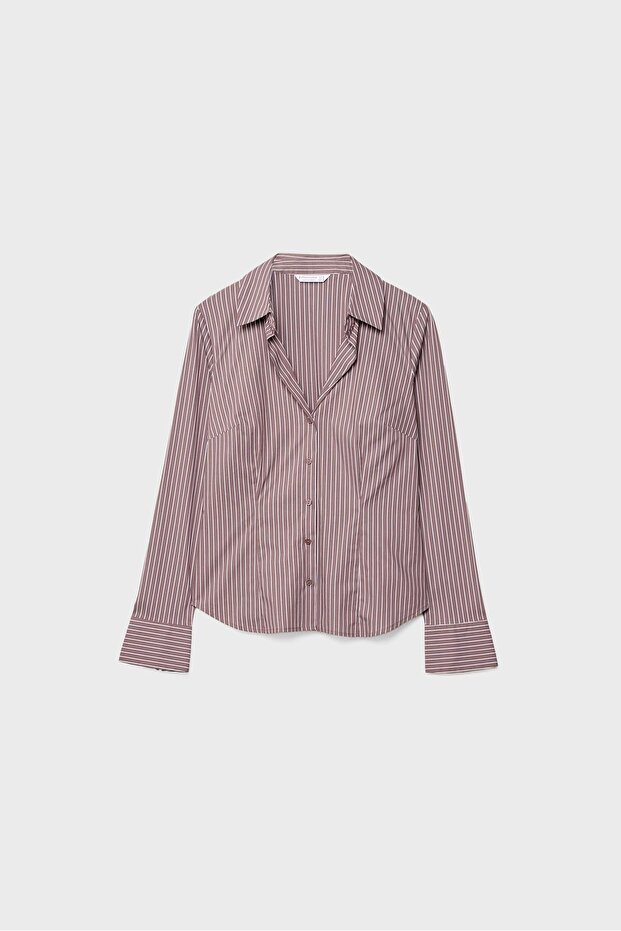 Basic striped fitted shirt - 5