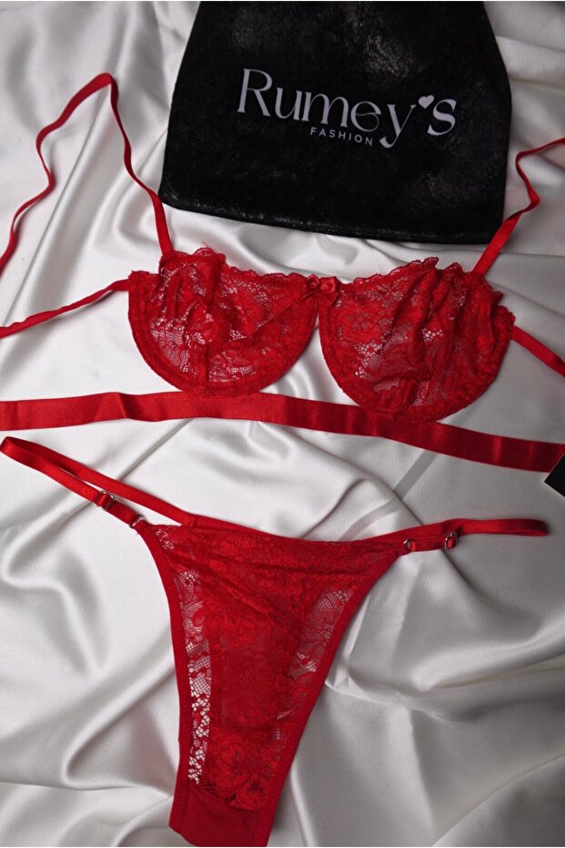 CLARISSA RED BRALET SET - 2