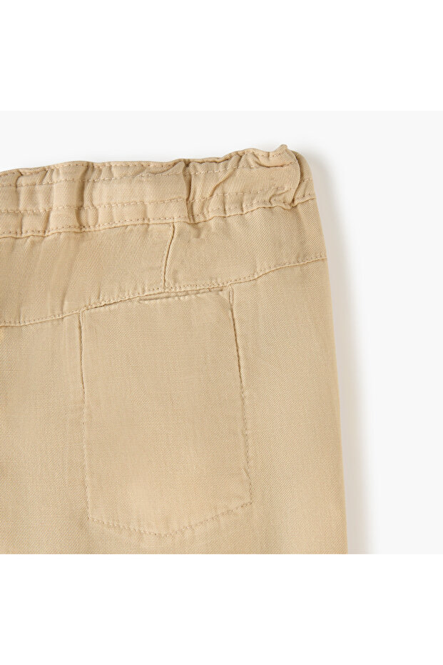 بنطال سادة مع رباط للإغلاق وجيوب - 5