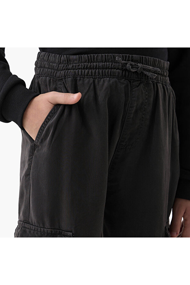 Textured Joggers with Drawstring Closure - 4