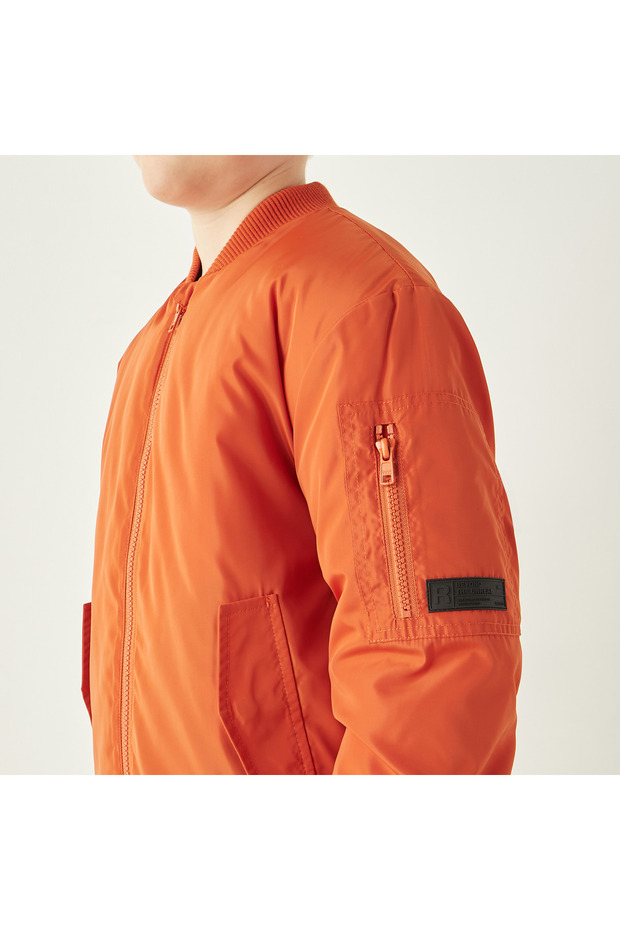 سترة خفيفة سادة بسحاب للإغلاق وجيوب - 4