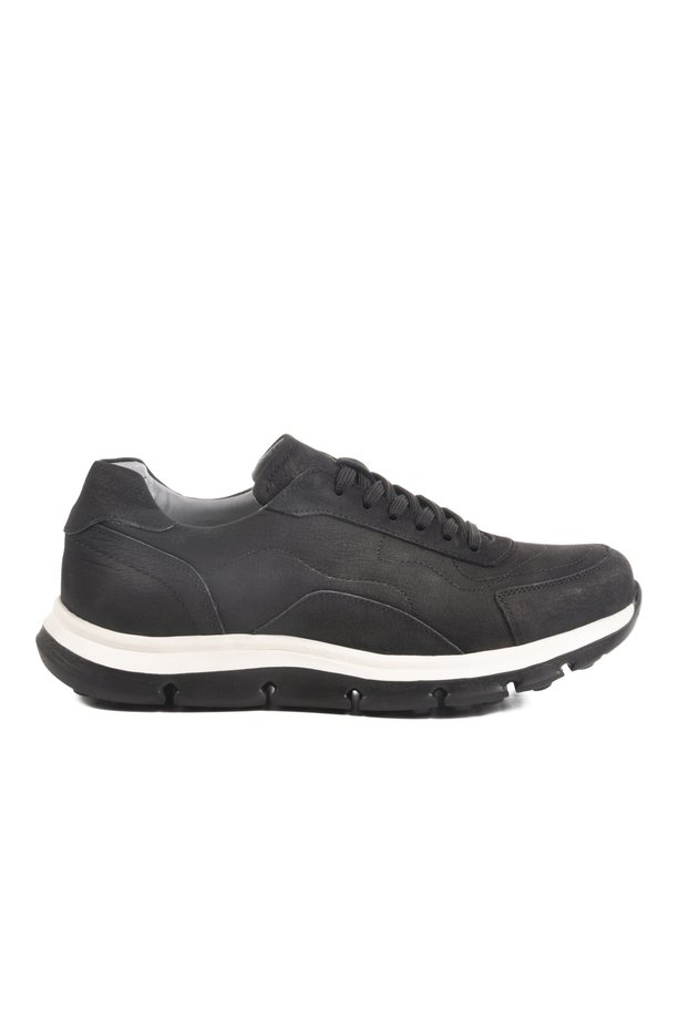 Black Nubuck Genuine Leather Casual Shoes 2519 m