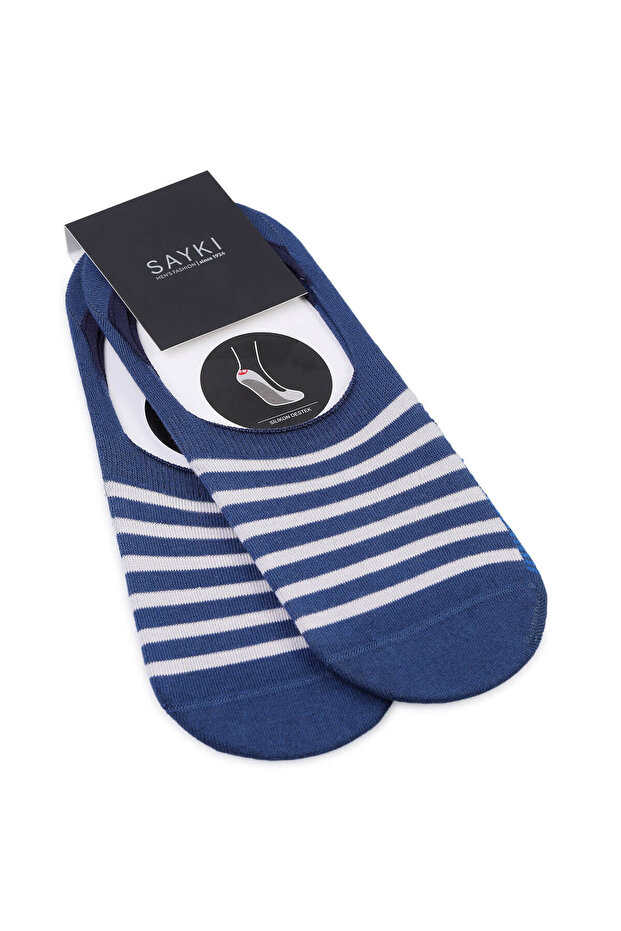 جوارب راقصة الباليه مزدوجة من القطن منقوش باللون الأزرق - 1