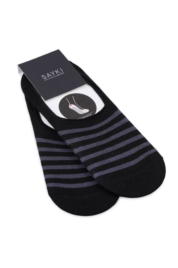 جوارب راقصة الباليه مزدوجة من القطن منقوش باللون الرمادي - 1