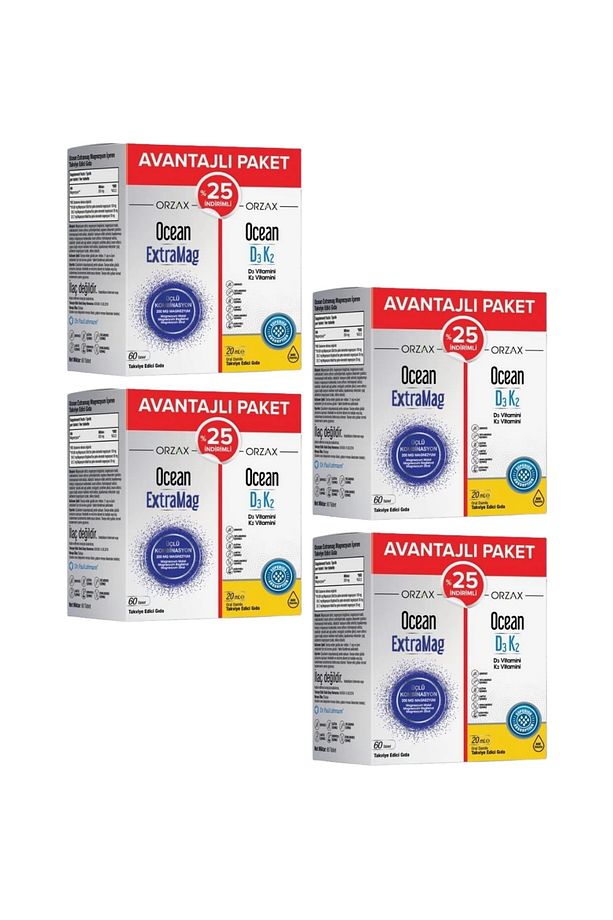 Ocean Extramag 60 Tablet + Ocean D3 K2 20 ml %25 Kofre (4'lü Paket) - 1