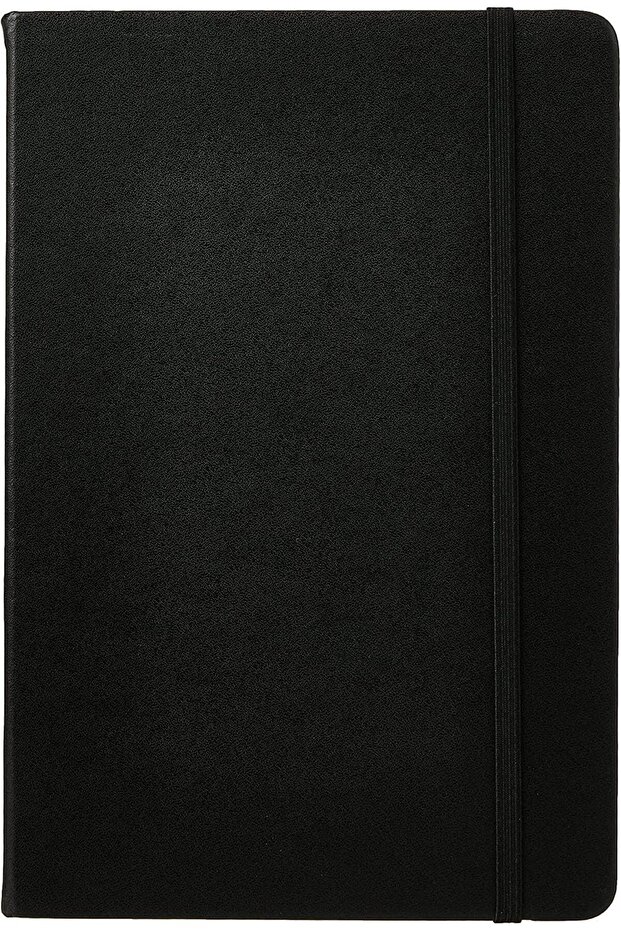 EN112L BK A5 Leather Cover 96 Sheets Notebook