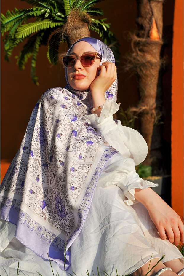 شال حريري بنمط جلزار جانجان - 1