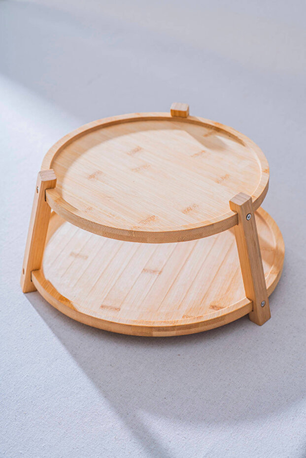 Bambu İki Katlı Sunumluk - 1