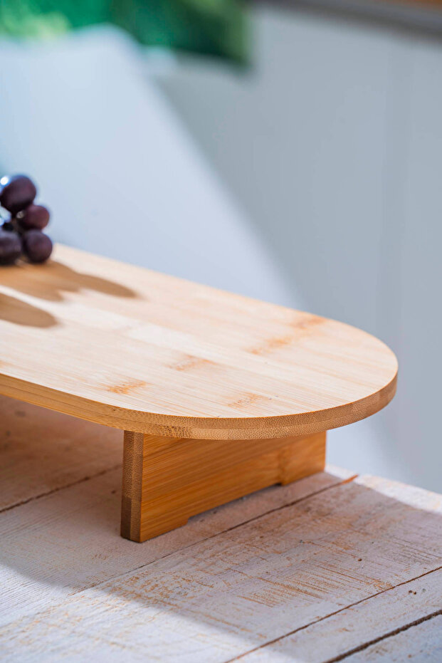 Bambu Ayaklı Oval Sunumluk - 39.5 cm - 5