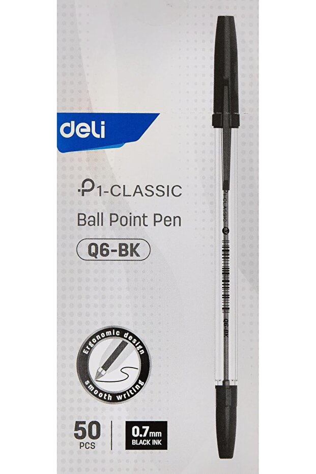 Ball Point Pen, 0.7 mm, 50 Pieces, Black
