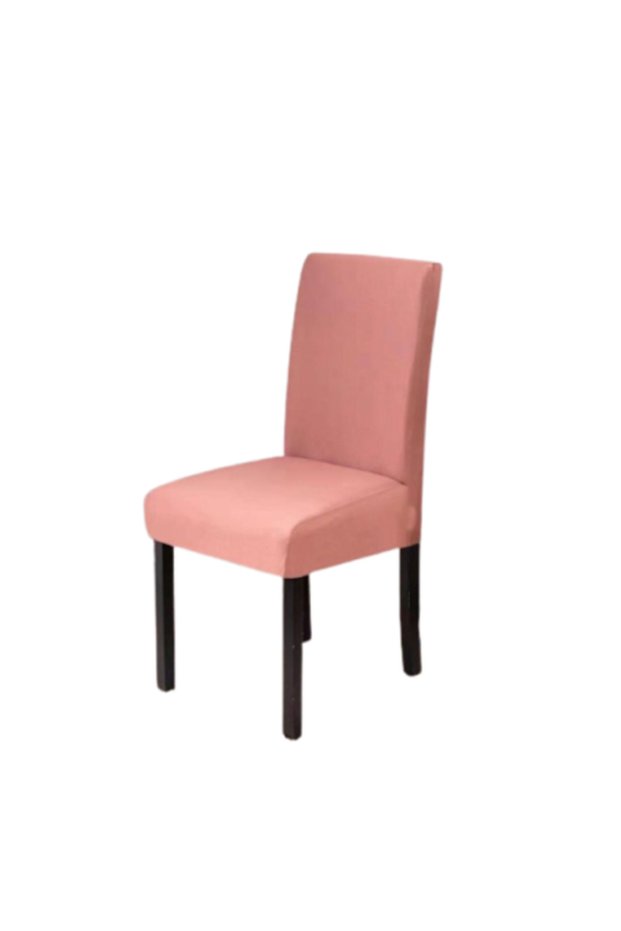 Set 6 chair covers, Polyester with Elastane, Uni, Peach