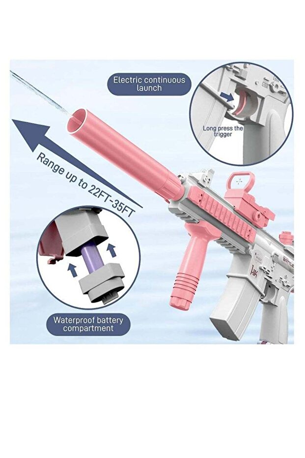 Electric Water Blaster for Pool Parties, Long Range 32FT, High Capacity, Rechargeable