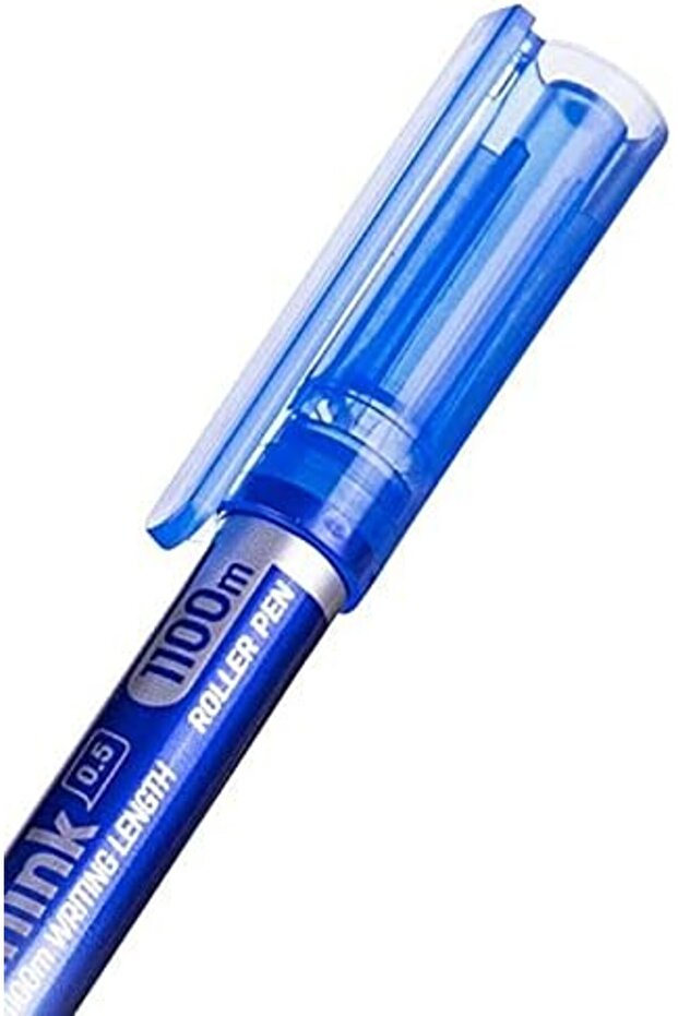 Roller Pen EQ300-BL 0.5mm Fine Tip, Quick Dry, Smudge-Free Writing, 12 Pcs, Blue Ink