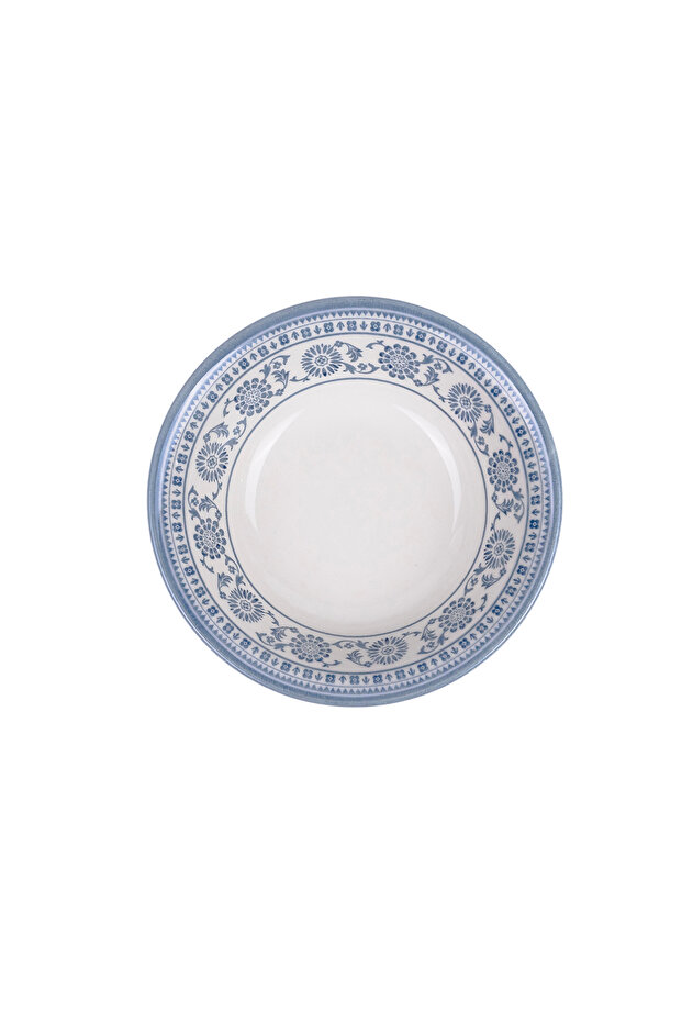 Plethora 6 inch Porcelain Cereal & Breakfast Bowl (Grey & White, Set Of 1)