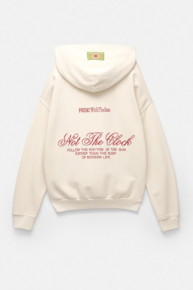 Yazı detaylı kapüşonlu sweatshirt - 7