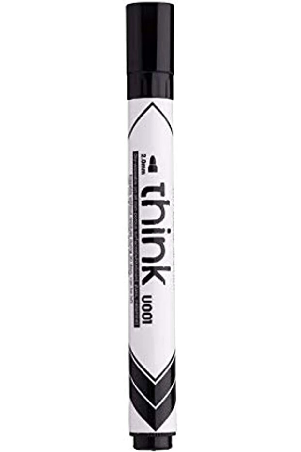 think 2.0 mm bullet tip dry erase markers with low odour ink, black