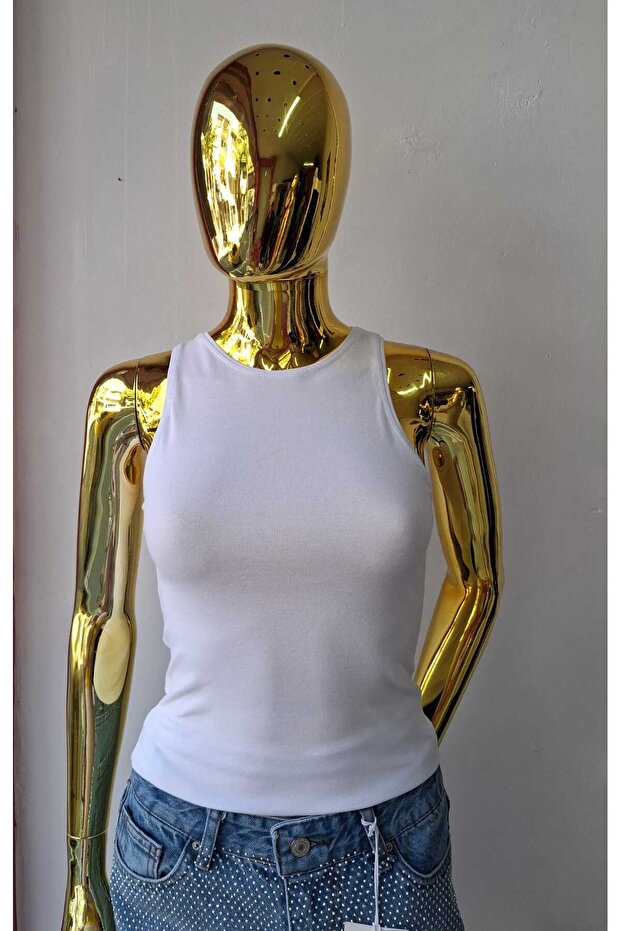 Beyaz kalın askılı badi - 1