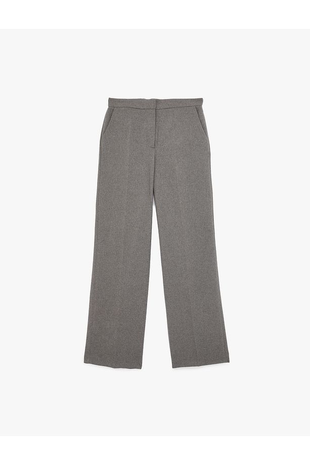 Cep Detaylı Geniş Paça Kumaş Pantolon - 3