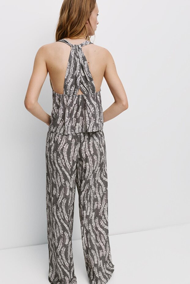 Desenli palazzo pantolon - 4