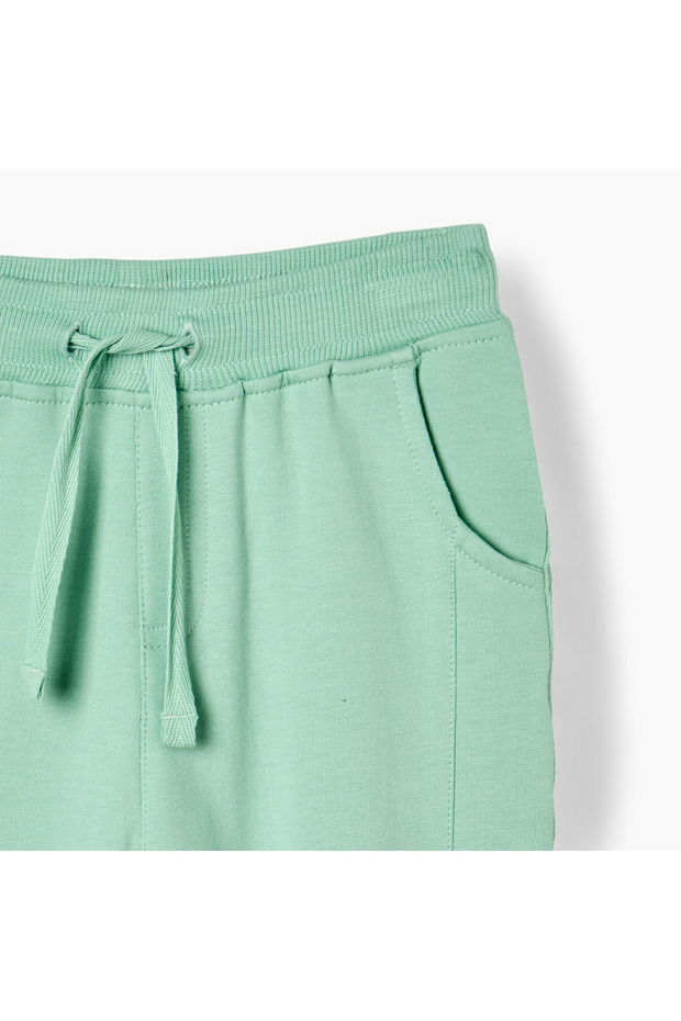 بنطال رياضي سادة مع رباط إغلاق وجيوب - 2