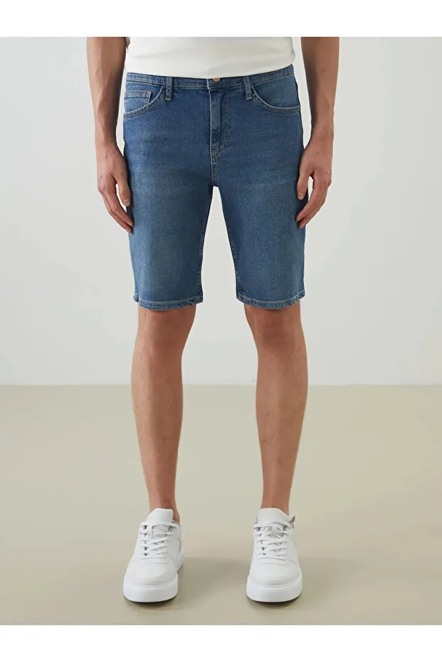 LCW Jeans Indigo Slim Fit Erkek Jean Şort - 2