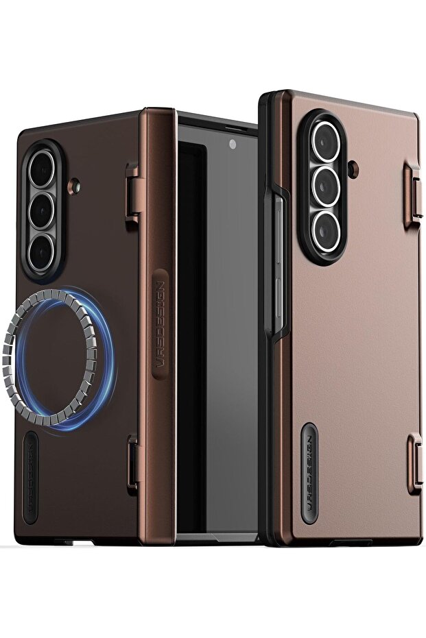 Terra Guard Modern Halo for Samsung Galaxy Z Fold 7 case [MagSafe compatible] Dark Brown