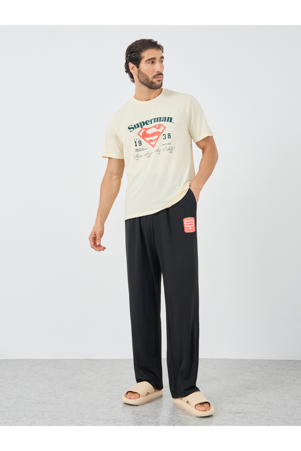 Superman Graphic Print T-Shirt and Placement Print Pyjama Set