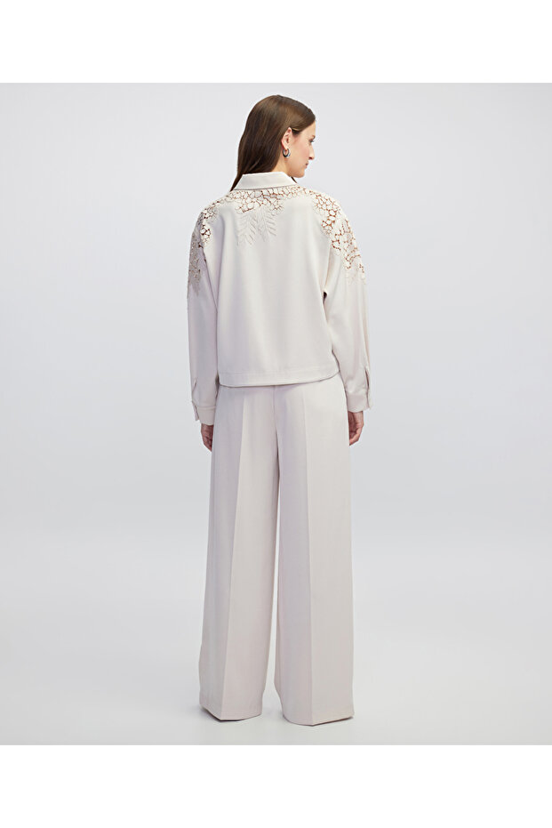 Nakış aplikeli gömlek ceket - 7