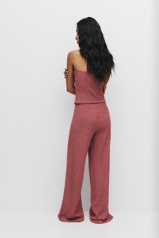Kırışık efektli rustik pantolon - 4