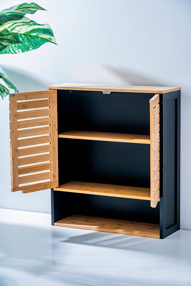 Vika Bambu Kapaklı Dekoratif Dolap - 2