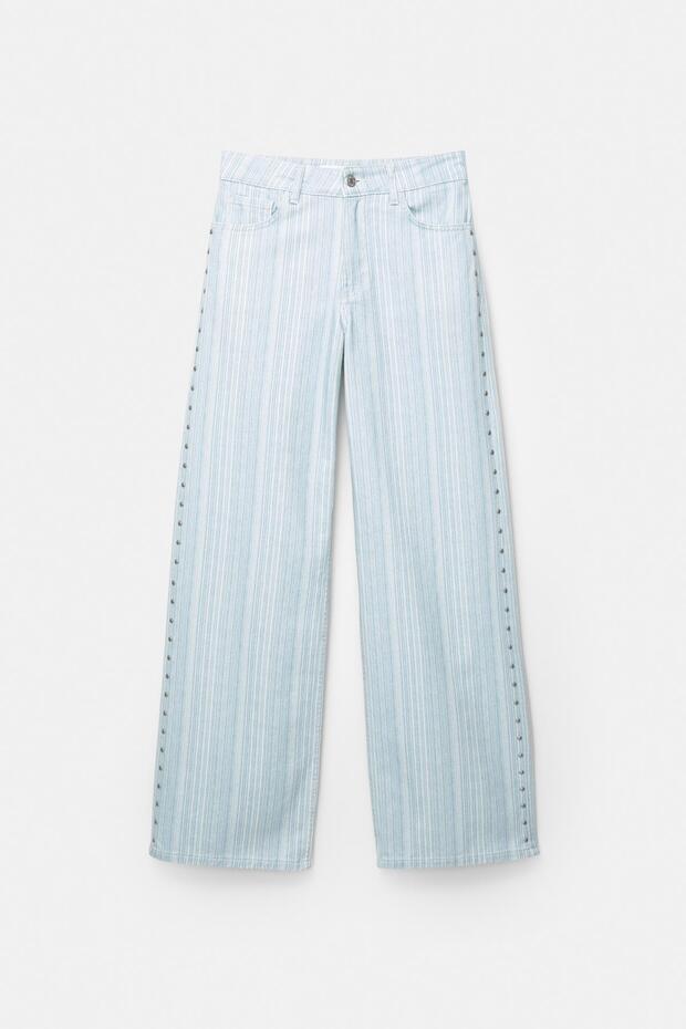 Çizgili düz kesim jean - 7